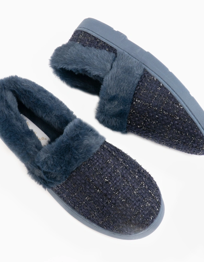 AVON Womens Full Slippers Navy