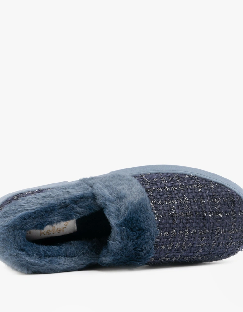 AVON Womens Full Slippers Navy