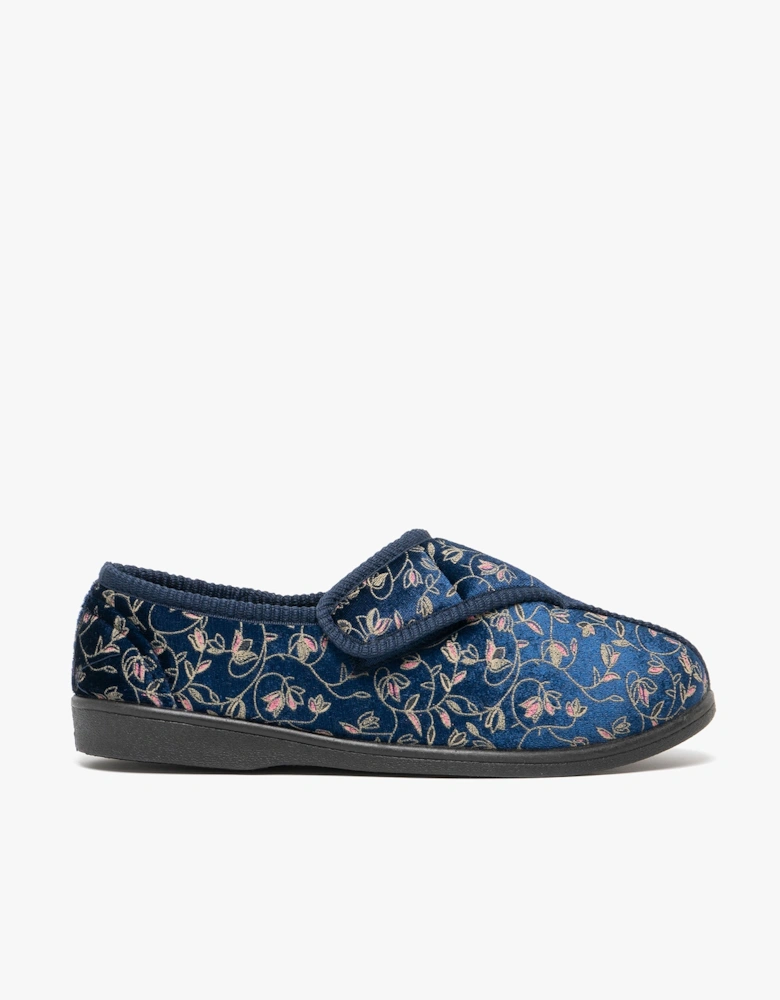 JANICE Womens Full Slippers Navy