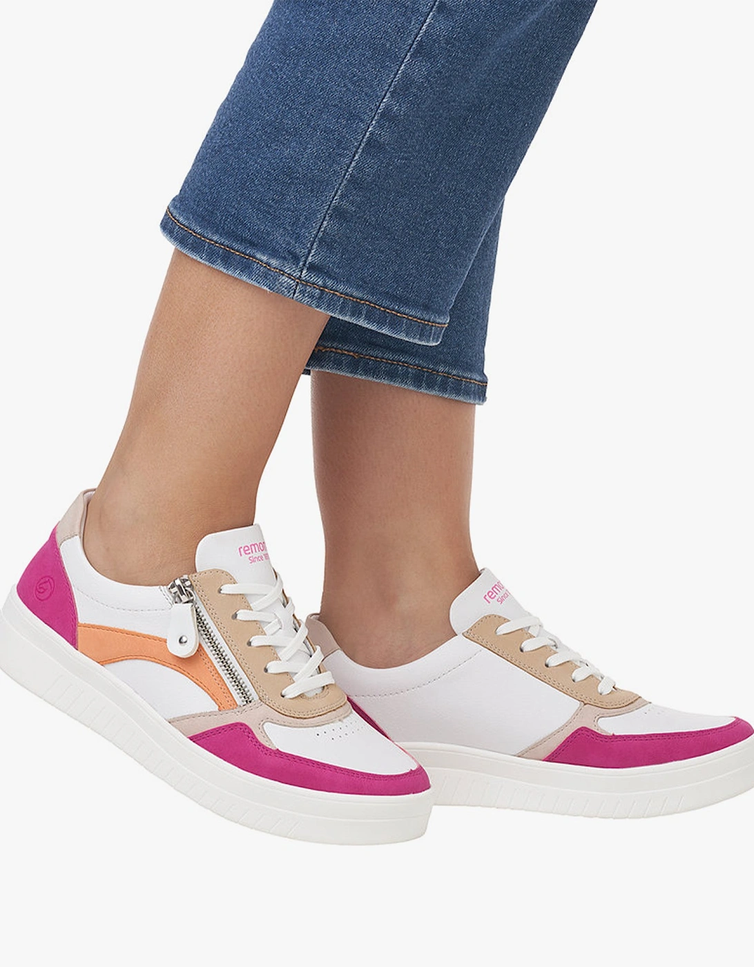 KENDRA Womens Trainers White/Fuschia