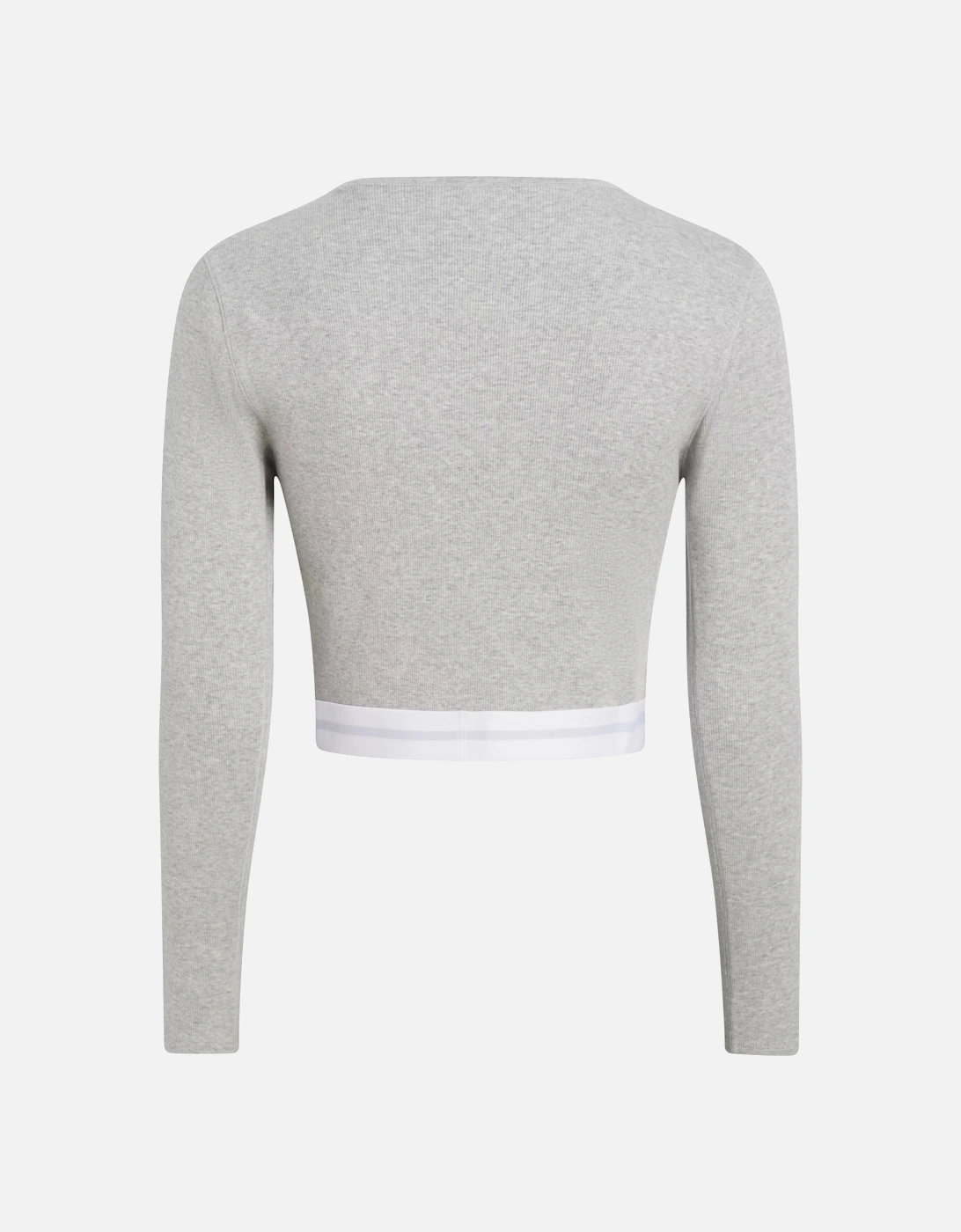 MODERN RIB Womens Long-Sleeve Crop Top Crew Grey Heather