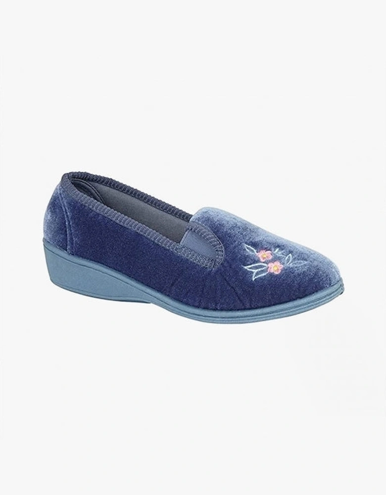 GINA Womens Full Gusset Slippers Blueberry