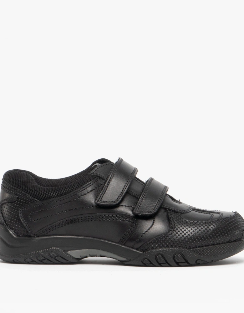 JEZZA Boys Leather School Shoes Black