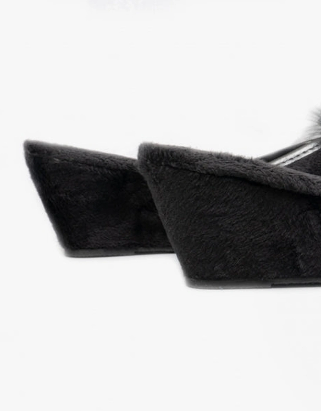 ANNE Womens Wedge Mule Slippers Black