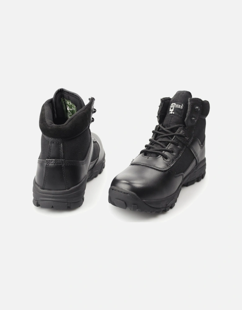 COVER II Unisex Leather Work Boots Black