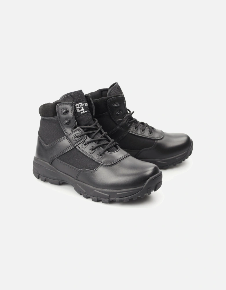 COVER II Unisex Leather Work Boots Black