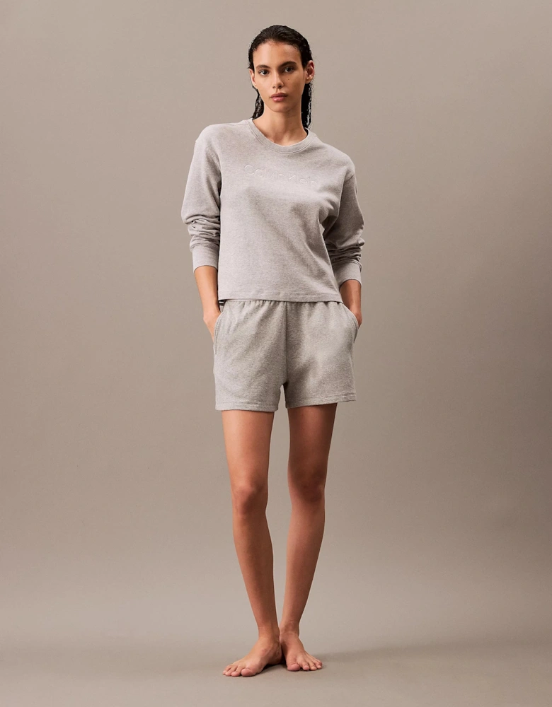 MODERN TERRY Womens Sweatshirt Grey Heather