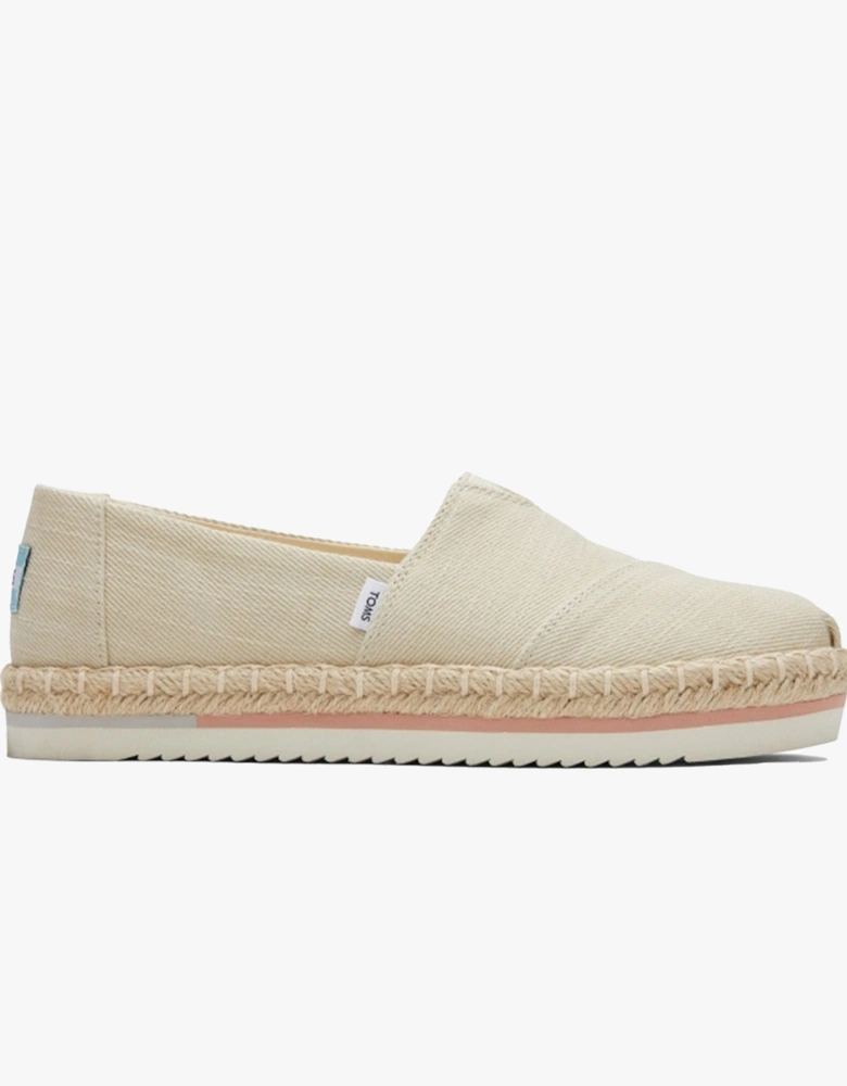 ALPARGATA PLATFORM ROPE Womens Slip-On Canvas Espadrilles Natural