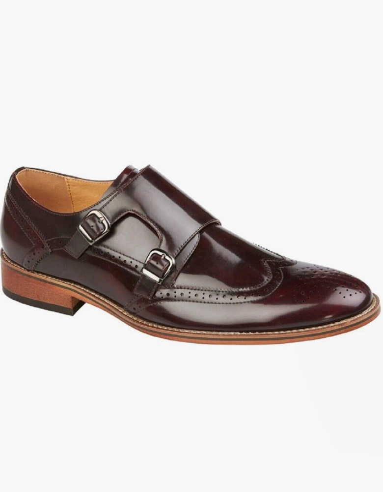 JOSEPH Mens Mens Brogue Monk Shoes Oxblood