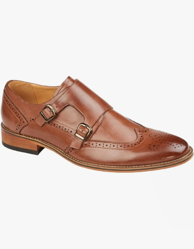 JOSEPH Mens Mens Brogue Monk Shoes Brown