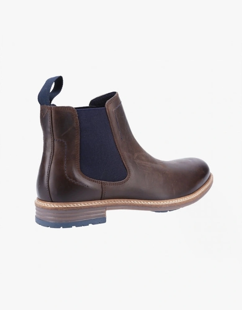 JUSTIN CHELSEA Mens Leather Chelsea Boots Brown