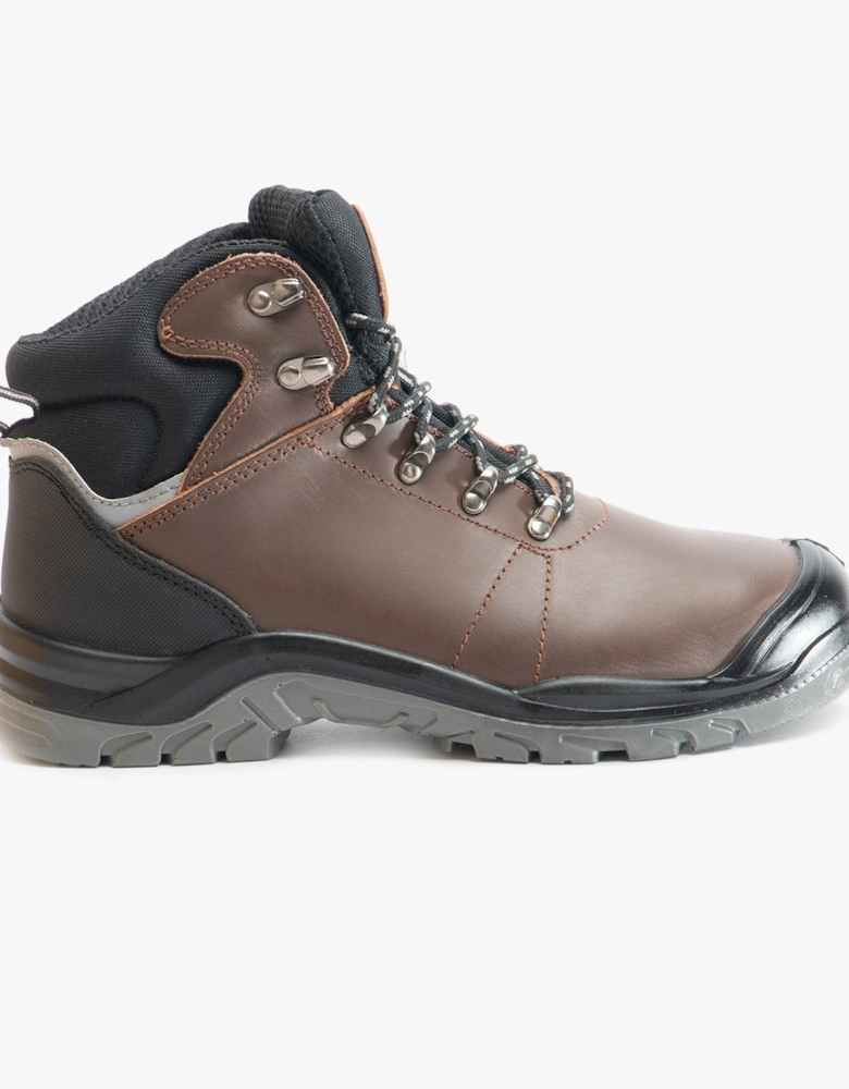 LAYMORE Mens Leather Safety Boots Brown