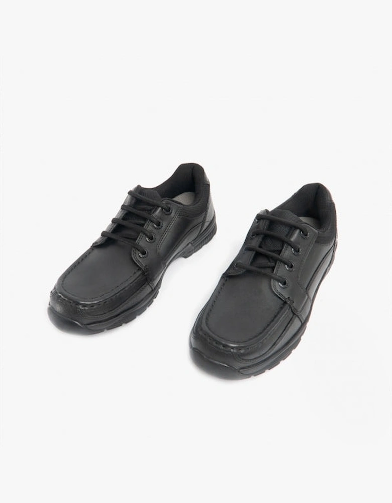 DYLAN Boys Leather Lace-Up School Shoes Black