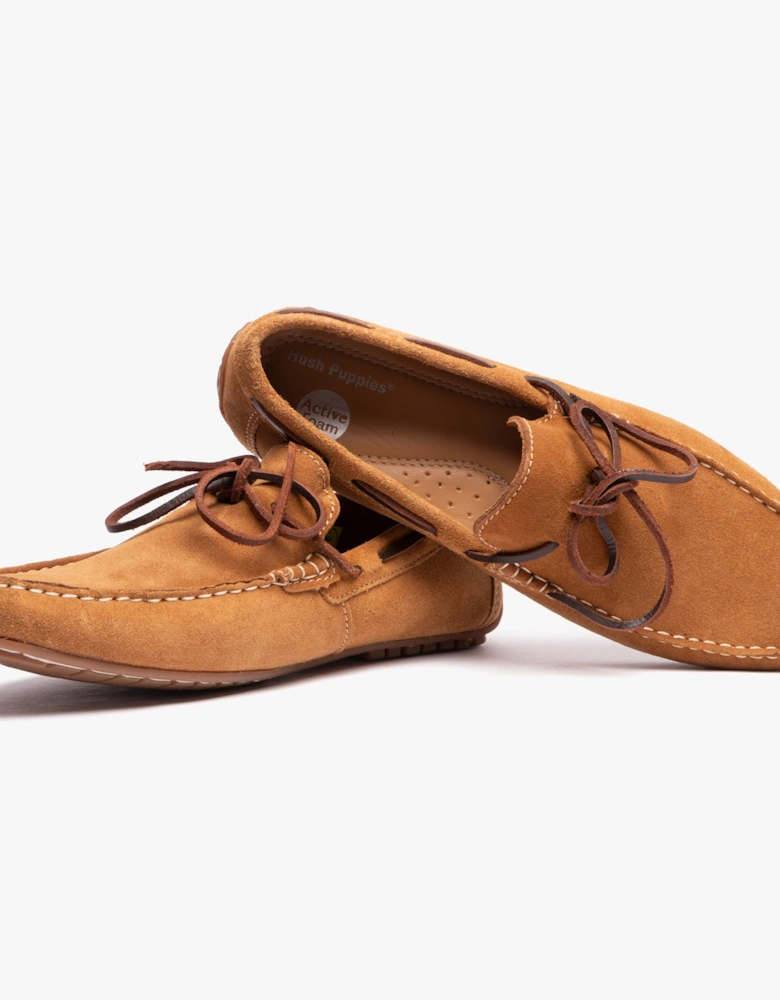 REUBEN Mens Boat Shoes Tan