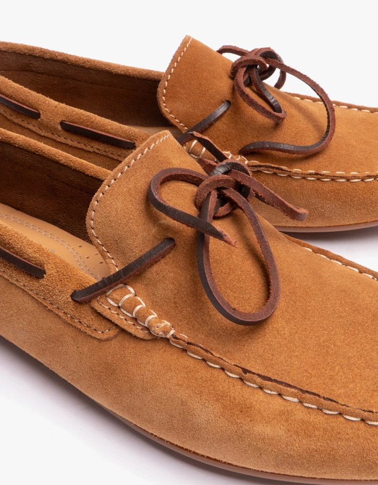 REUBEN Mens Boat Shoes Tan