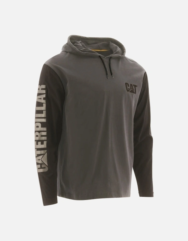 CAT 1510425 Mens Cotton Hooded Long Sleeve T-Shirt Dark Grey