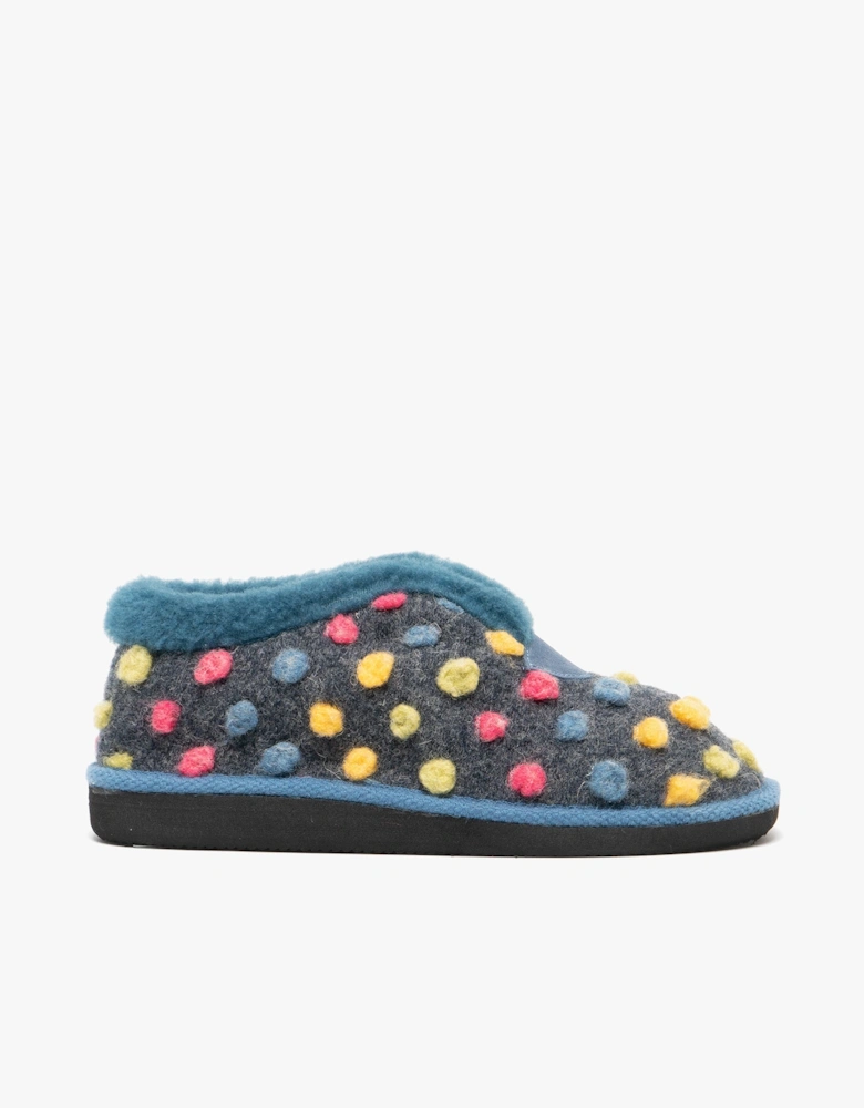 TILLY Womens Boot Slippers Blue/Multi