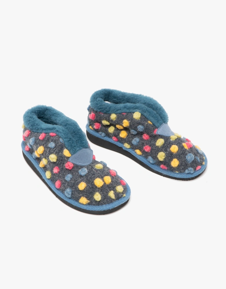 TILLY Womens Boot Slippers Blue/Multi