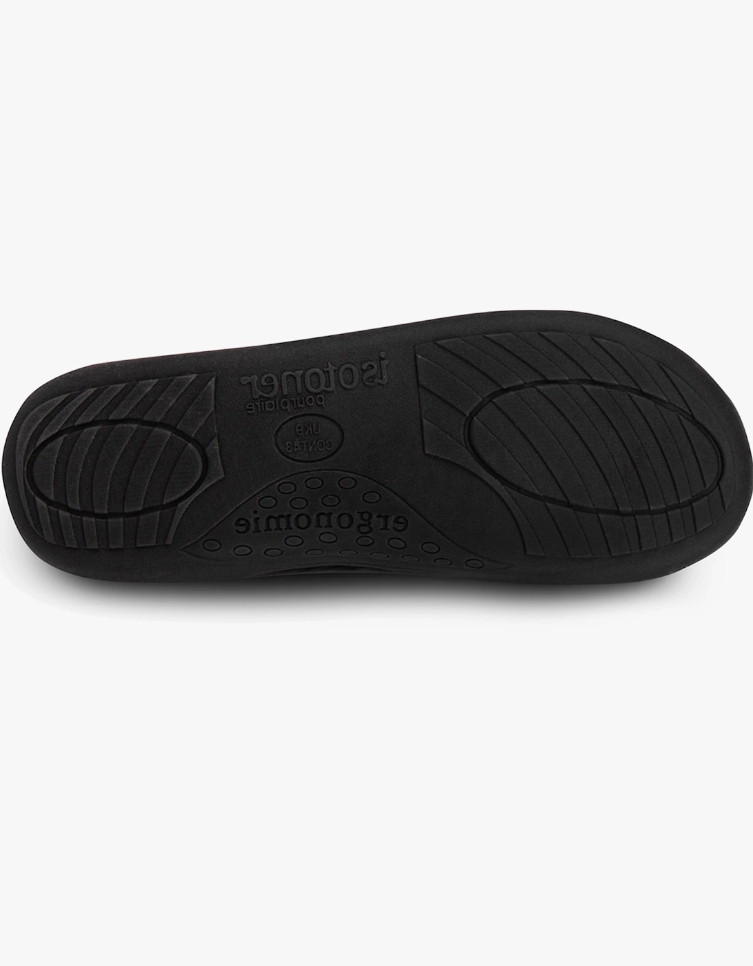 Isotoner VELOUR CLOSED BACK Mens Slippers Black