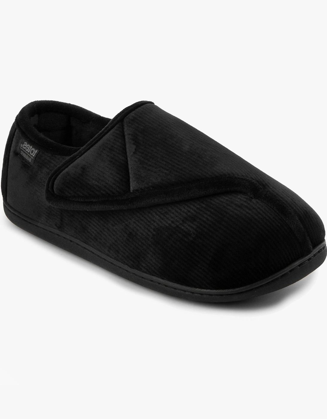 Isotoner VELOUR CLOSED BACK Mens Slippers Black