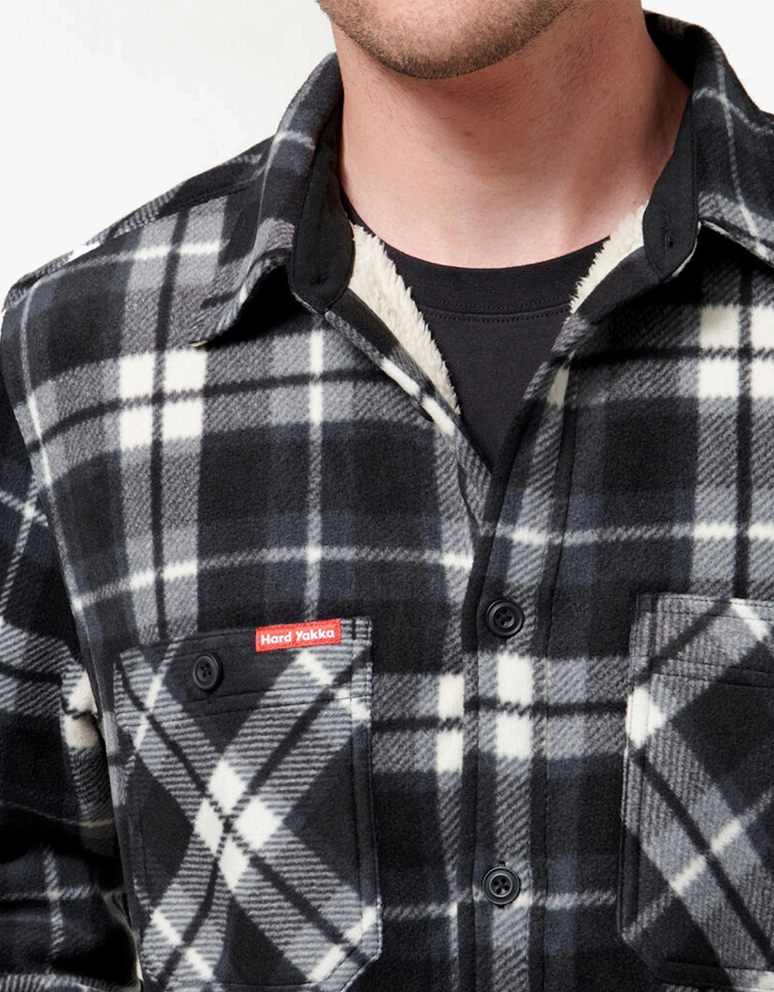 QUILTED FLANNEL Mens Shirt Jacket Grey