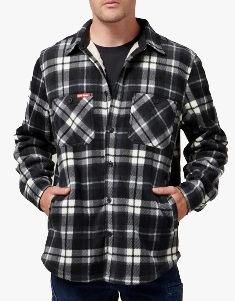 QUILTED FLANNEL Mens Shirt Jacket Grey