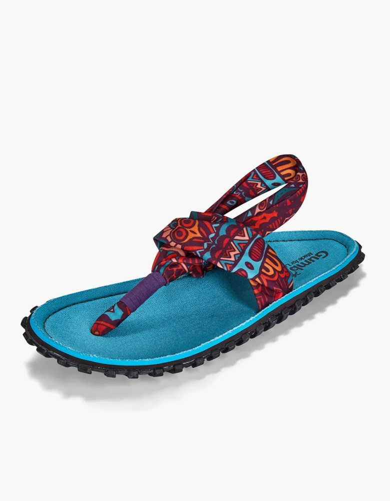 SLINGBACK Womens Toe Post Sandals Turquoise Vintage