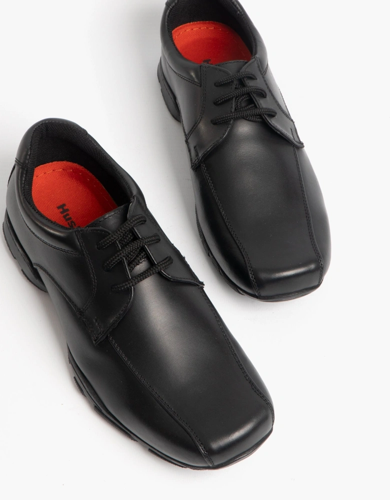 VINCENTE Boys Leather Derby School Shoes Black