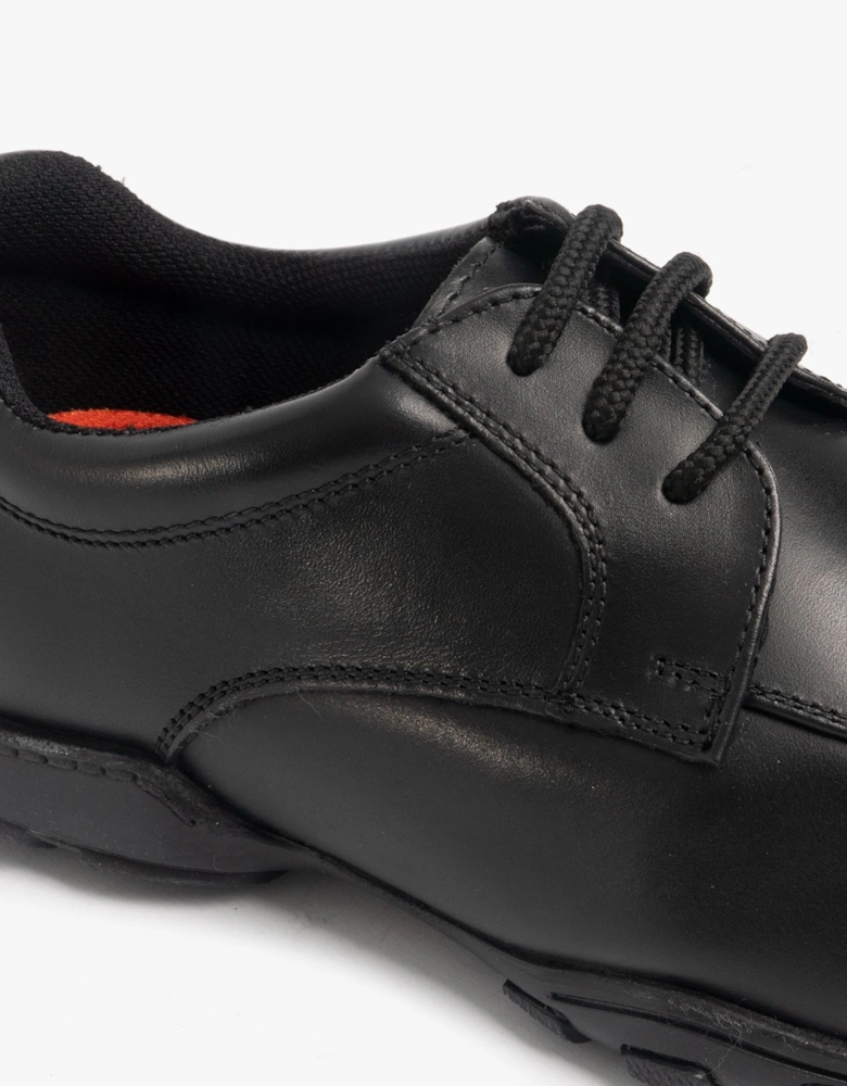 VINCENTE Boys Leather Derby School Shoes Black