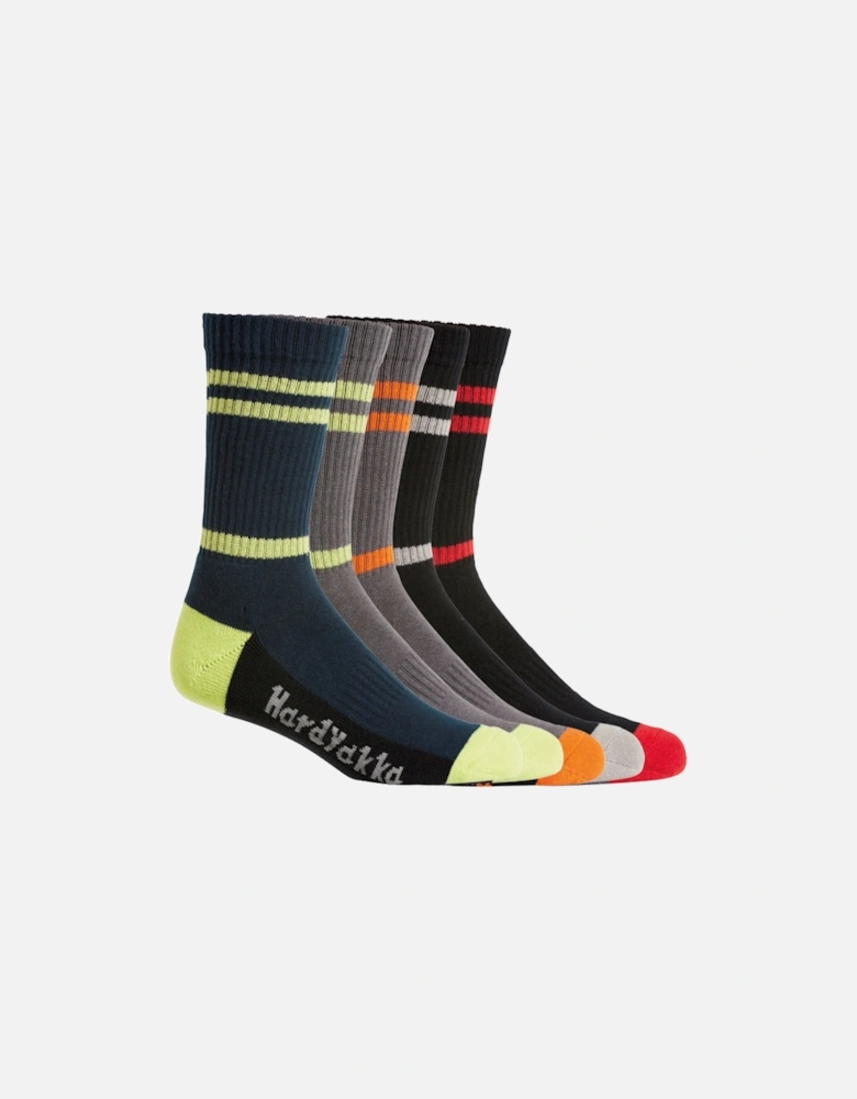 CREW FIVE PACK WORKSOCK Mens Socks Multicoloured