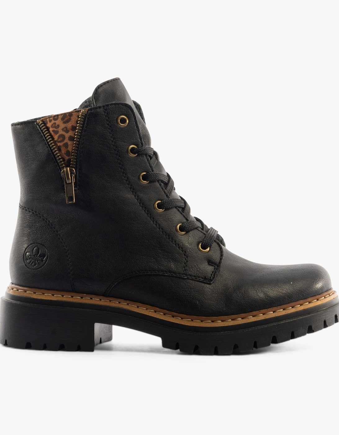 Rieker Women's Black Leopard Glaisdale Ankle Boots Colour: : Size 8 - Image 7