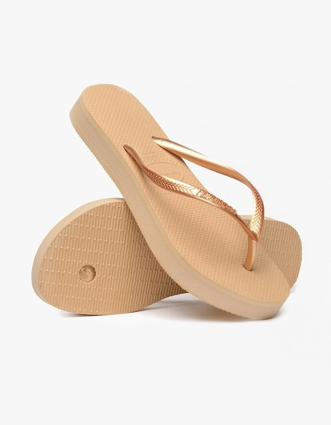 HAV SLIM FLATFORM Womens Flip Flops Golden