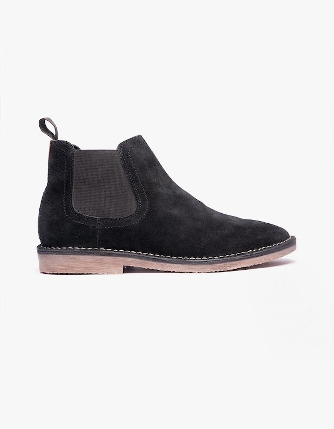 Men's Hush Puppies SHAUN Mens Suede Chelsea Boots Black - Size: 6