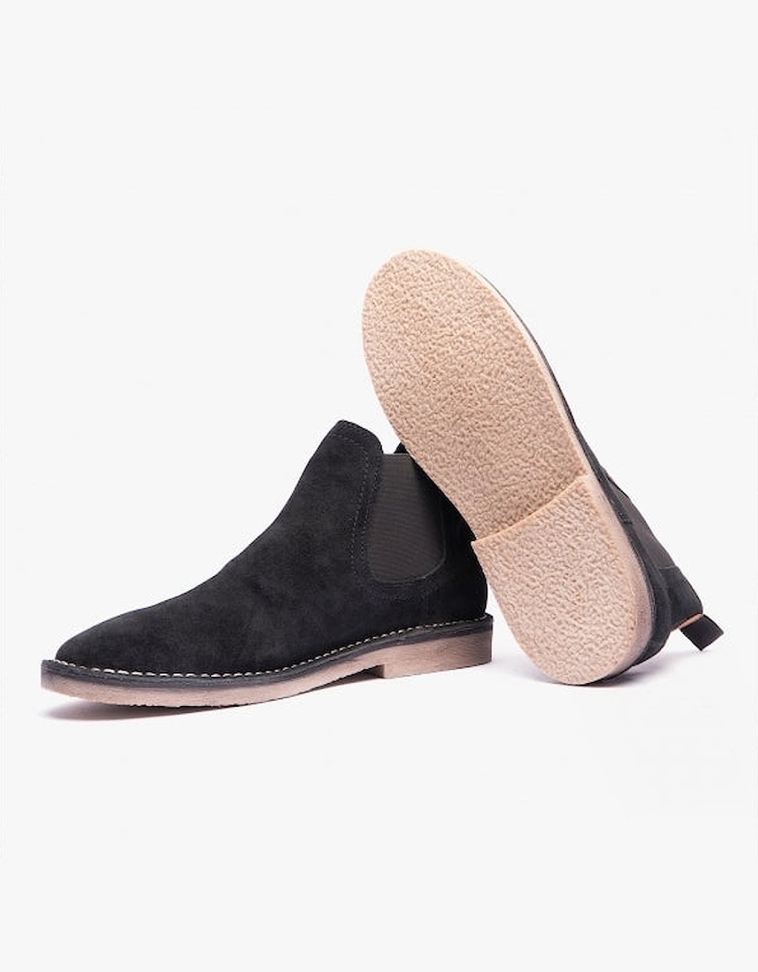 SHAUN Mens Suede Chelsea Boots Black