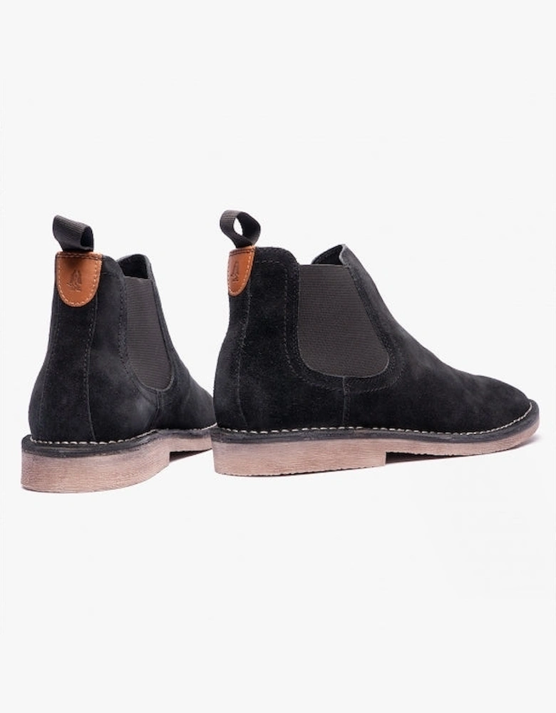 SHAUN Mens Suede Chelsea Boots Black