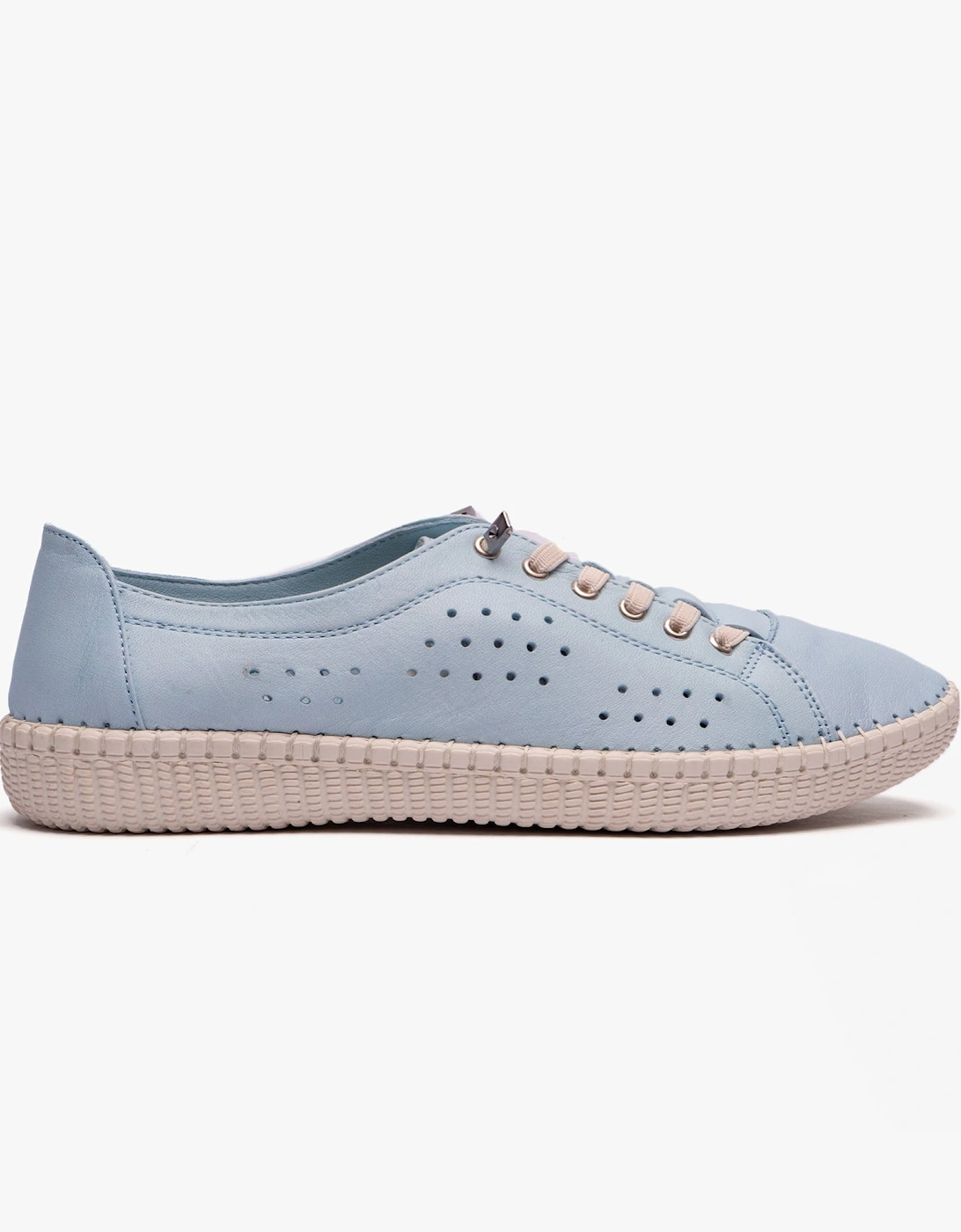 KAMARI Womens Leather Trainers Pale Blue, 8 of 7