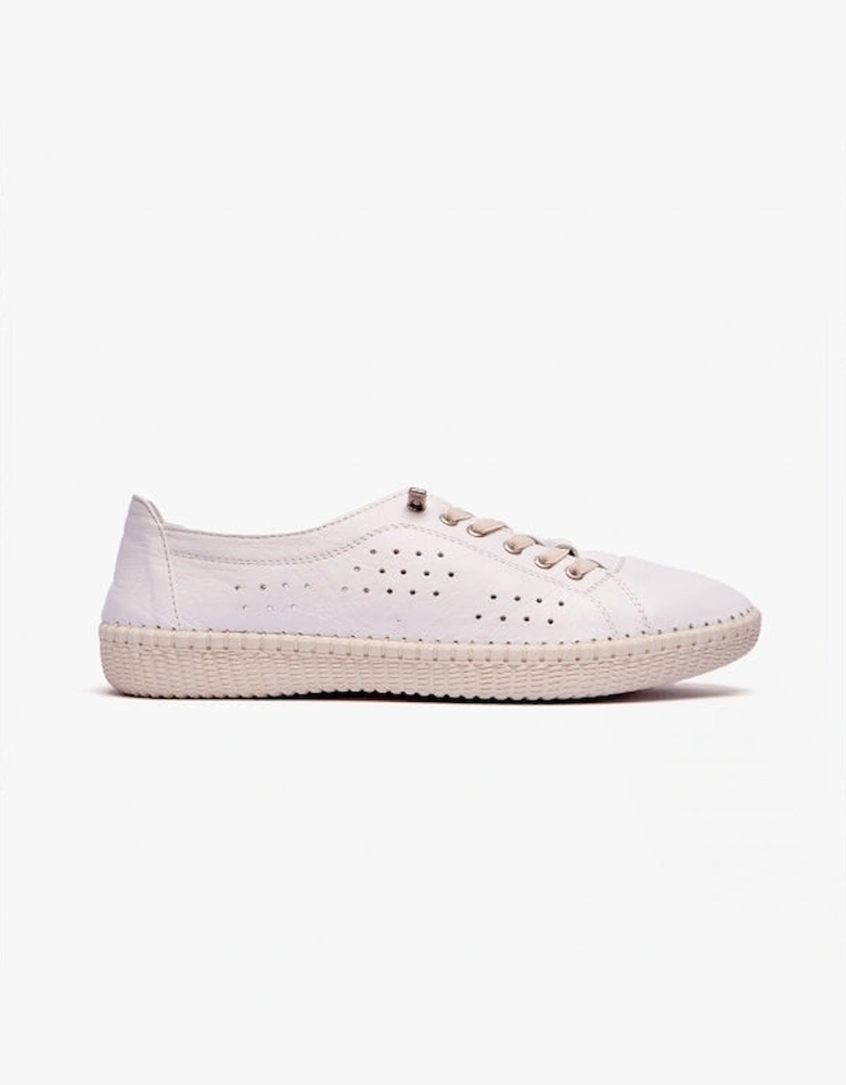 KAMARI Womens Leather Trainers White