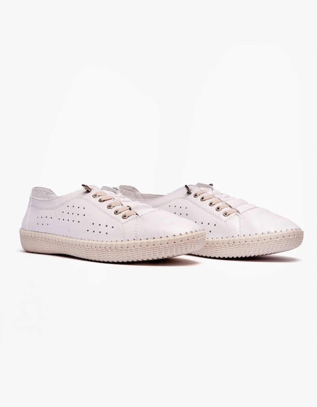 KAMARI Womens Leather Trainers White