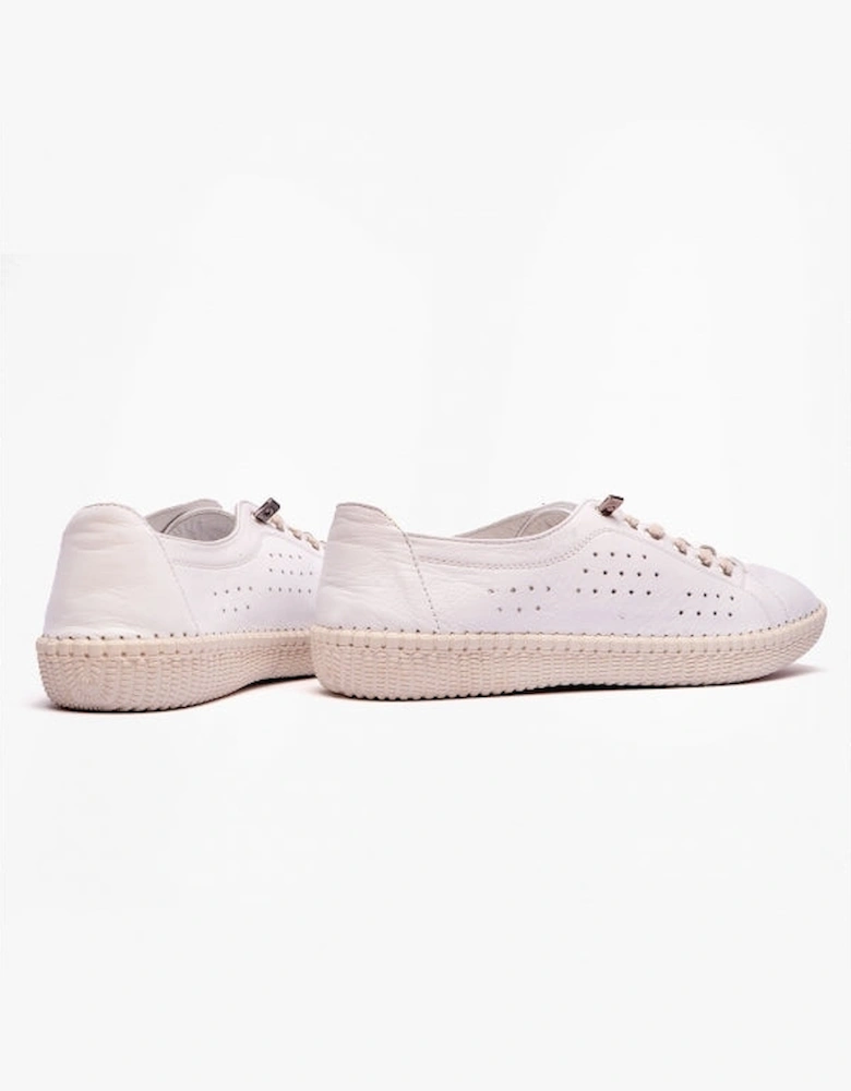 KAMARI Womens Leather Trainers White