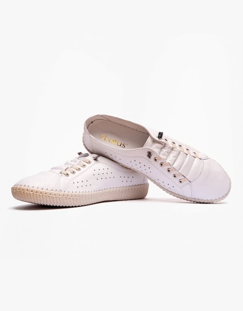 KAMARI Womens Leather Trainers White