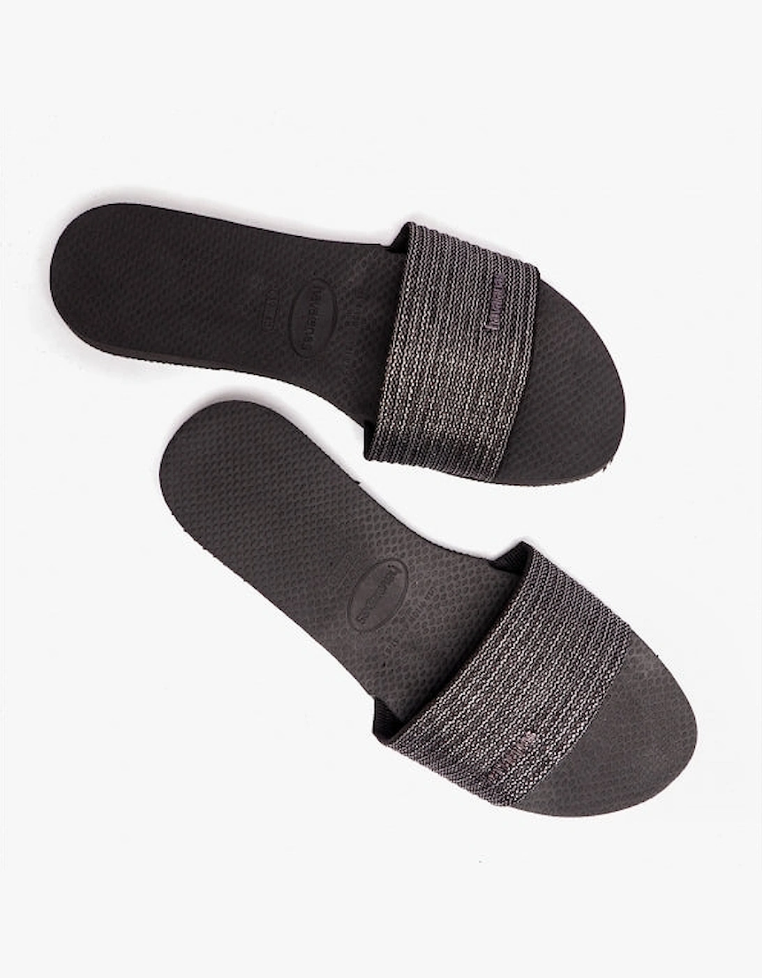 Women's Havaianas HAV YOU MALTA METALLIC City Womens Sliders Black - Size: 3/3.5/4