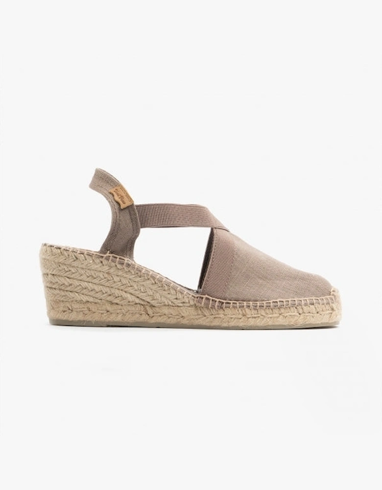 TER Womens Wedge Espadrille Sandals Taupe