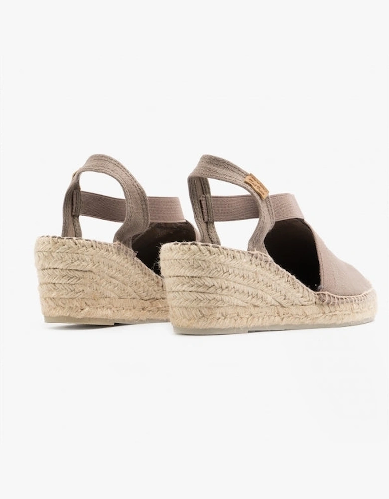 TER Womens Wedge Espadrille Sandals Taupe