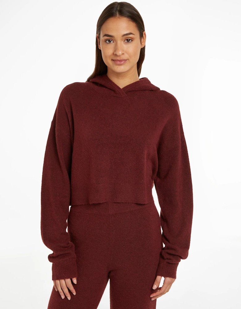 Womens Hooded Sweater Tawny Port Red