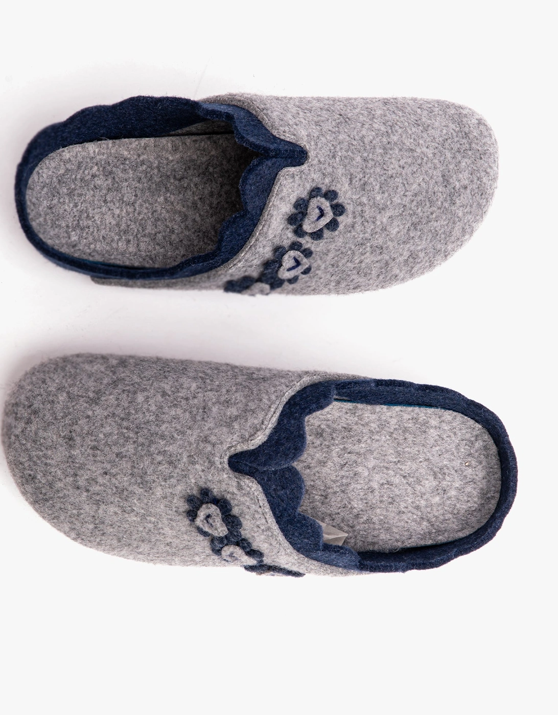 HEART Womens Mule Slippers Grey