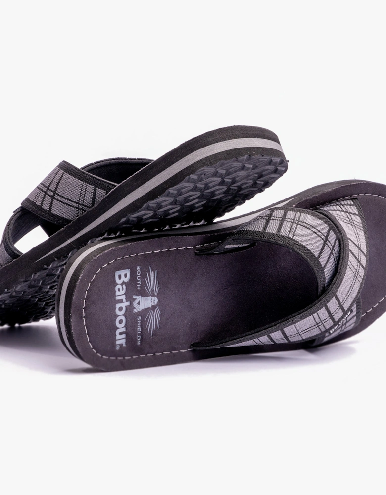 TARTAN Mens Cross-Strap Sandals Black Tartan