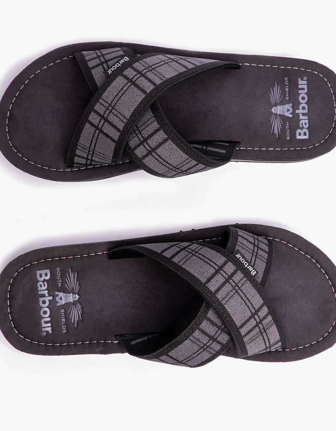 TARTAN Mens Cross-Strap Sandals Black Tartan