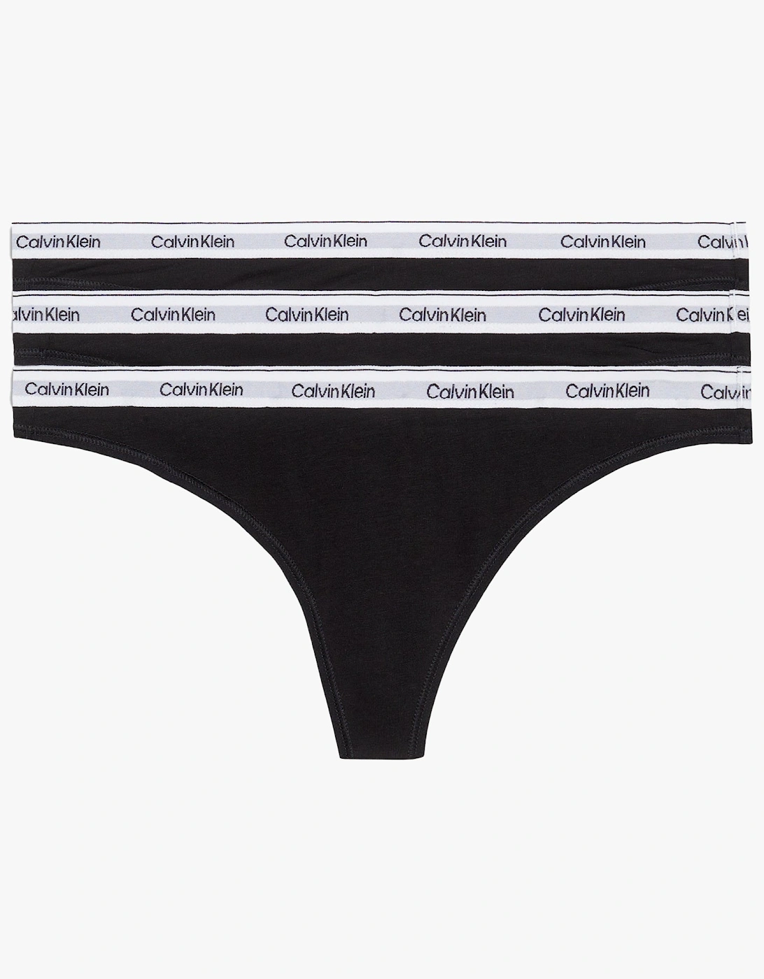 MODERN LOGO 3 Pack Womens Thongs Black, 5 of 4