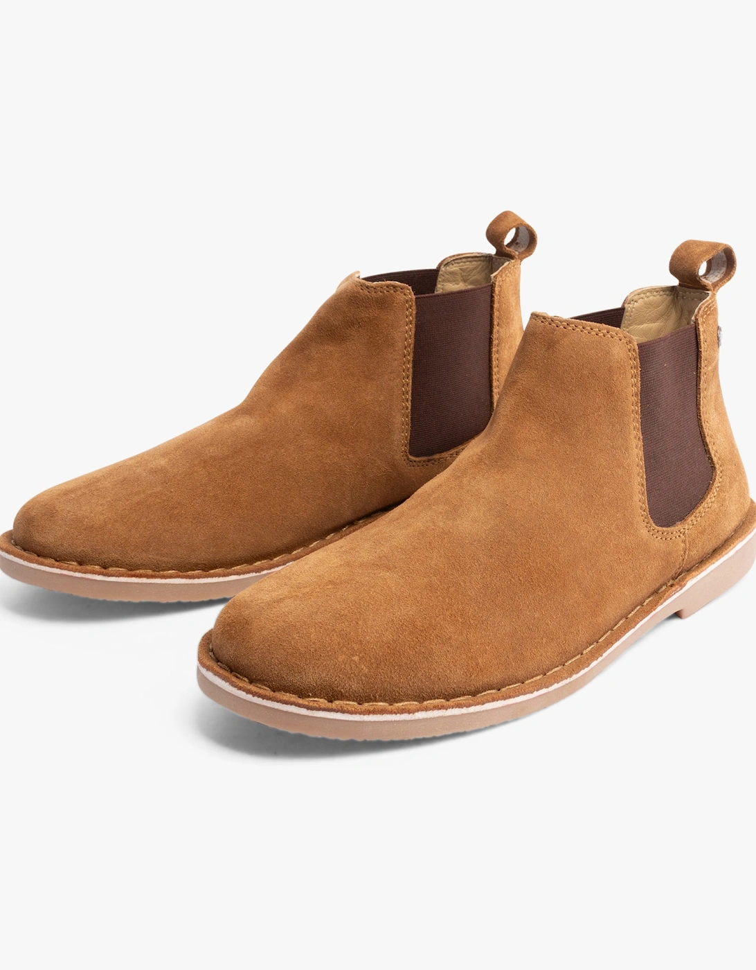 BRAVO SUEDE Mens Chelsea Boots Cognac