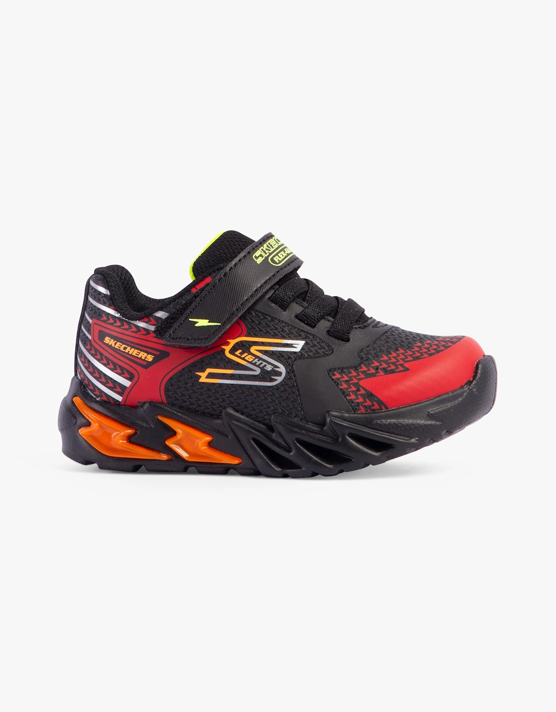 Skechers Boy's Skechers 400138N/BKRD FLEX-GLOW BOLT Boys Trainers Black/Red